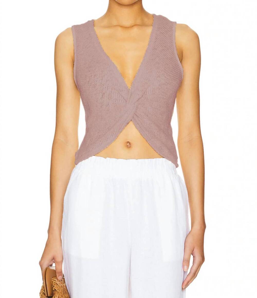 NEW LAMADE caspian twist front mesh top in mocha